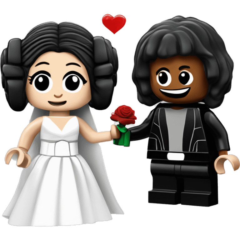 Lego Princess Leia and Darth Vader get married emoji