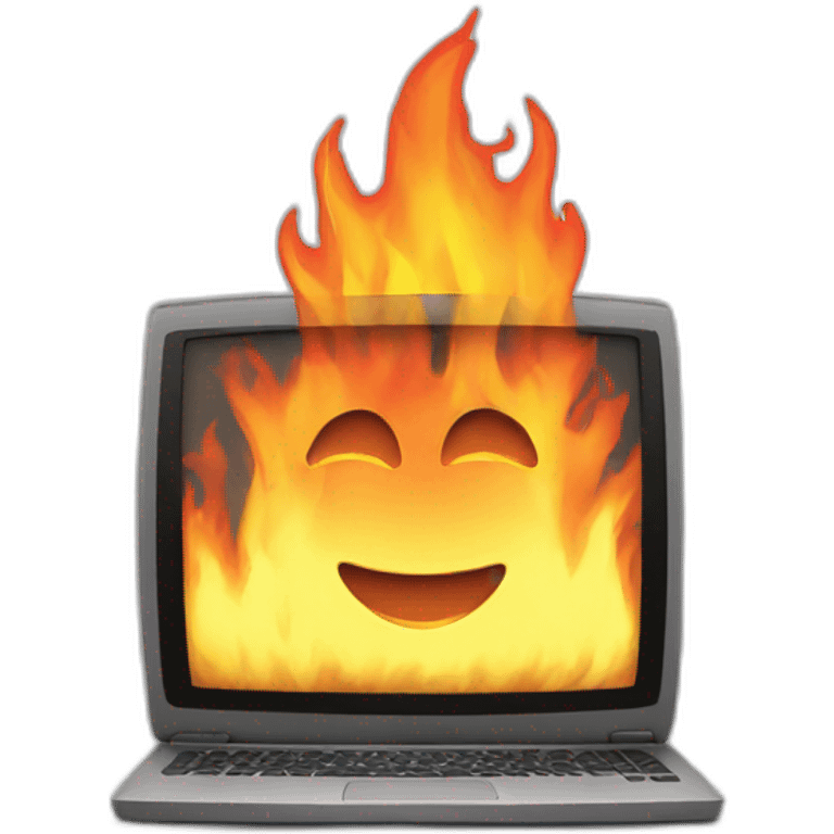 Computer-on-fire emoji