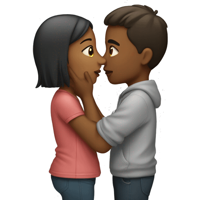 Girl and guy kissing  emoji