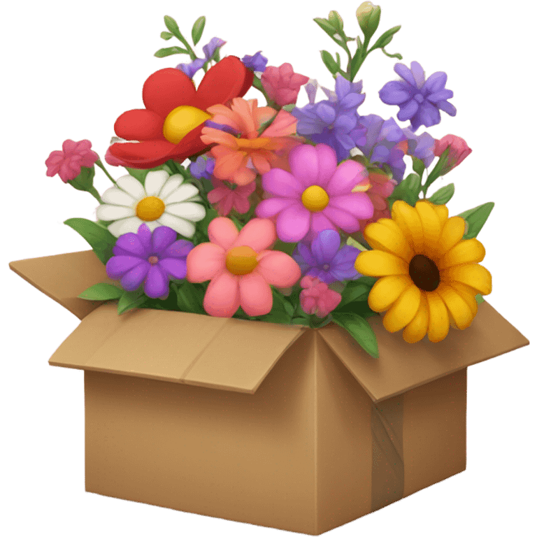 box with different flowers emoji