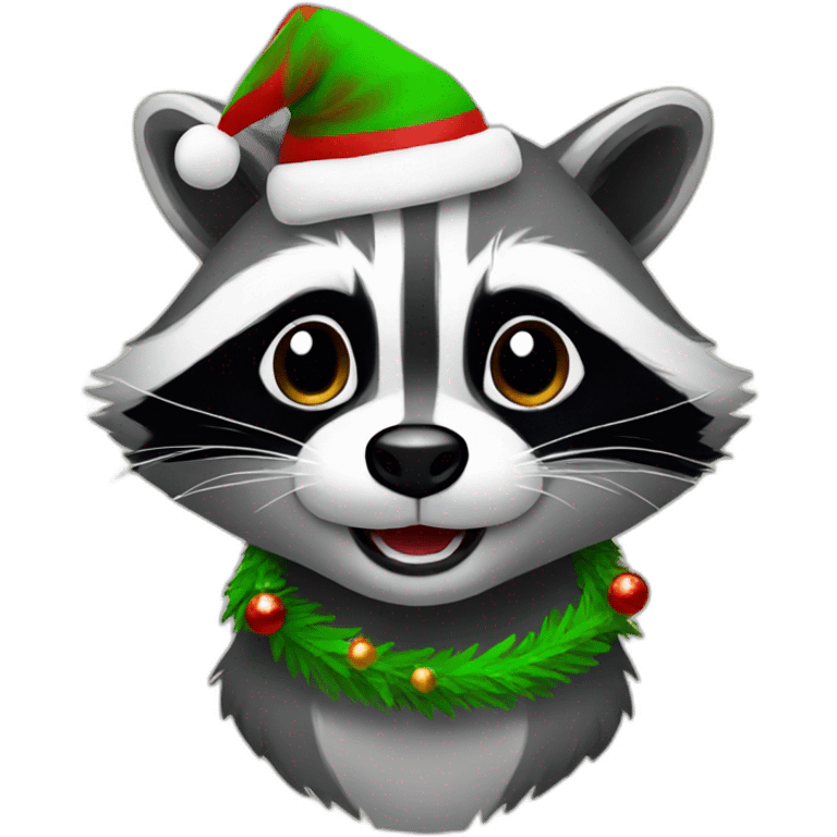 Raccoon Christmas emoji