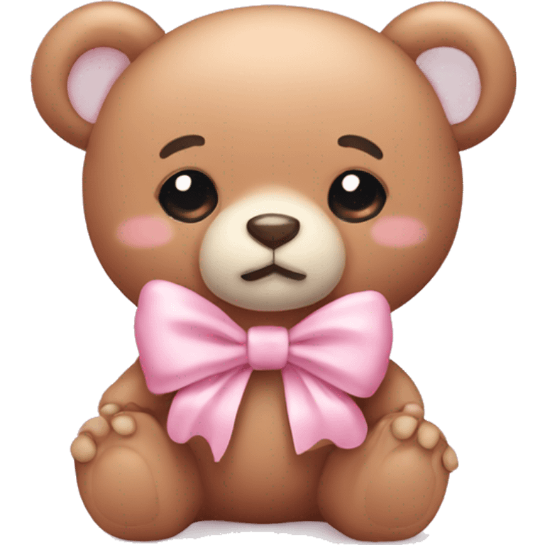 baby pink bear with bow emoji