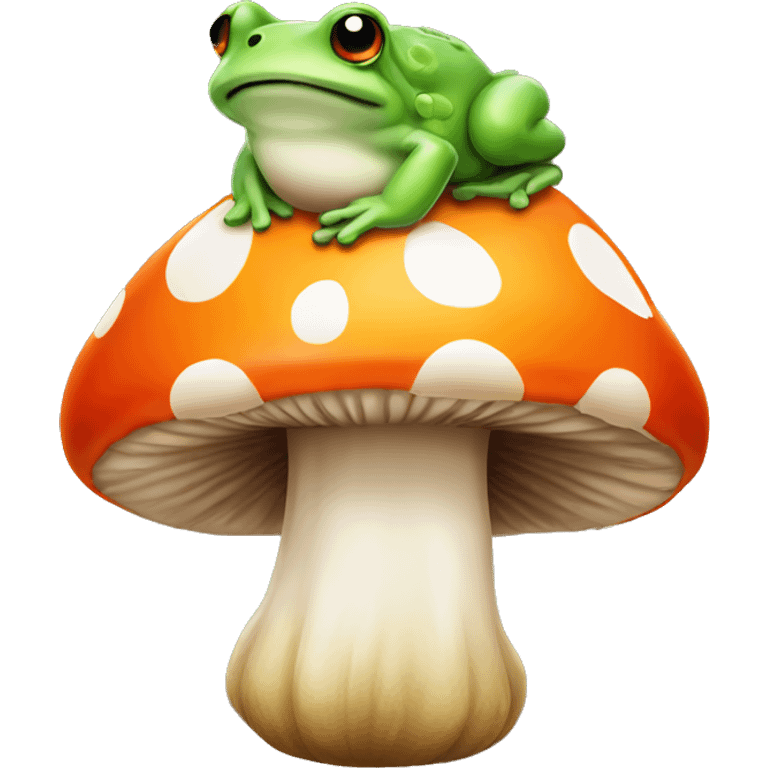 colorful mushroom with a frog  emoji