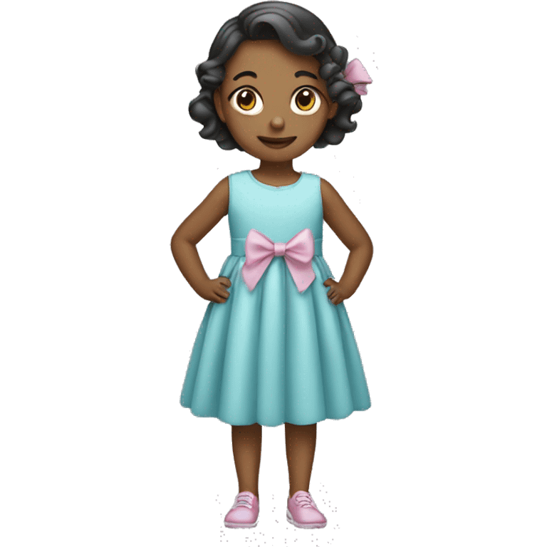 Little girl with a dress and bow emoji