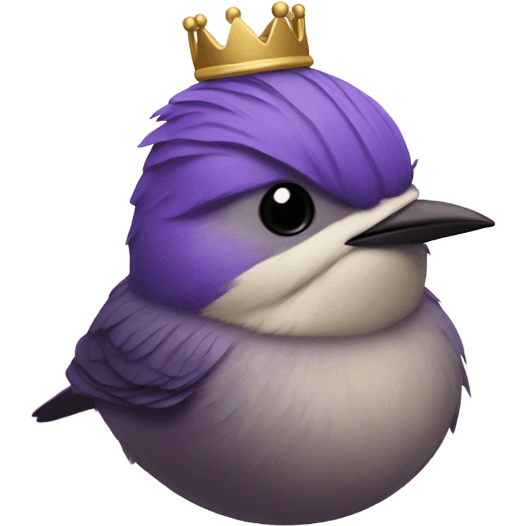 Purple wren with a crown emoji