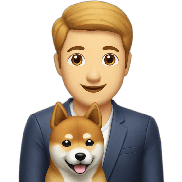 shiba avec un homme emoji