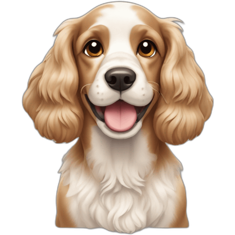 cocker spaniel white tan smiling emoji