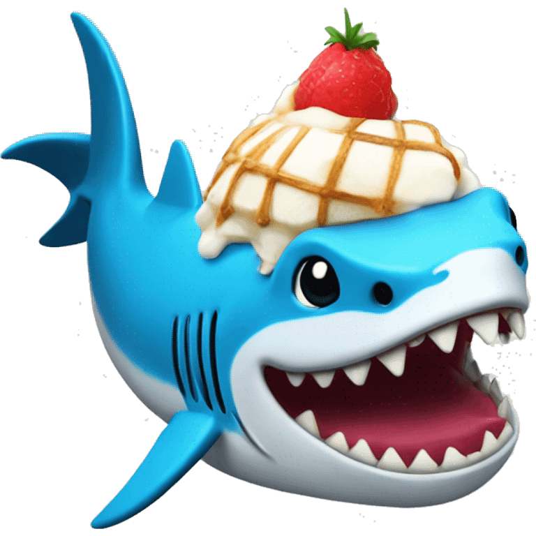 Tiburón comiendo helado  emoji