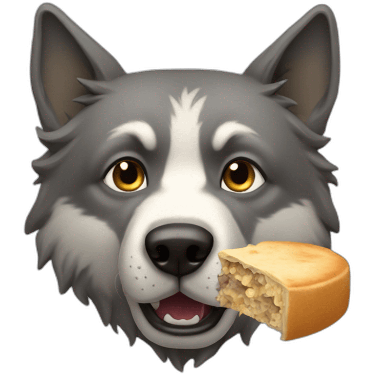 Un chien qui mange un loup emoji