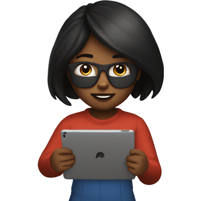 Girl playing roblox on ipad emoji