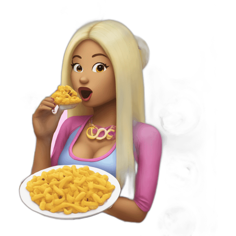 Nicki Minaj eating a bied emoji