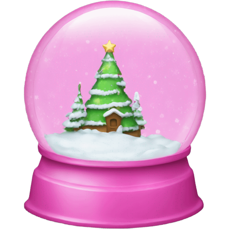 Pink Christmas snow globe emoji