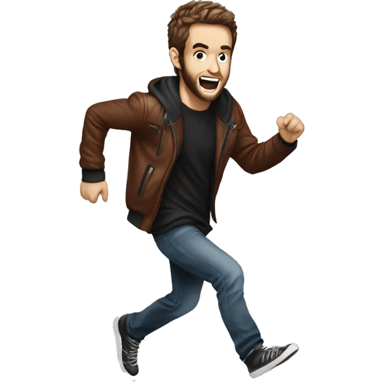 DJ Zedd running away from behind emoji