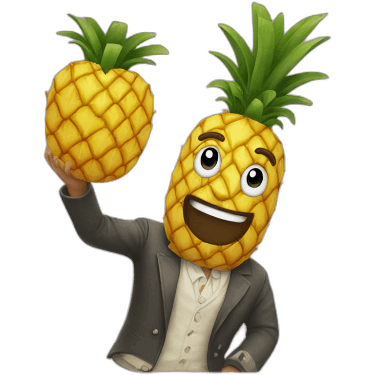 Pineapple man in love emoji