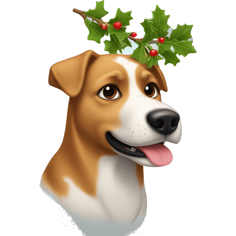 Dog under mistletoe emoji