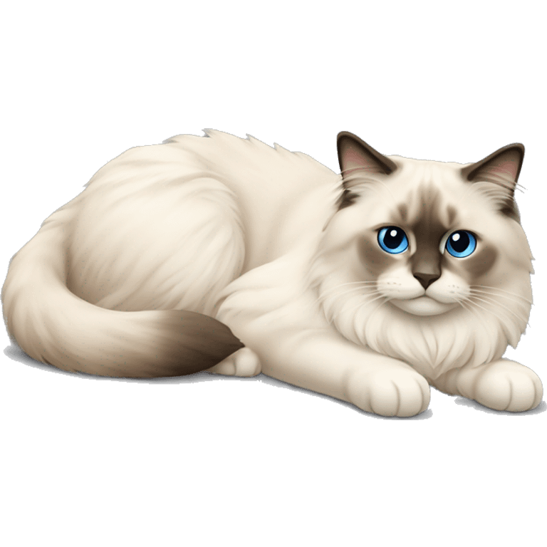 ragdoll cat laying down emoji