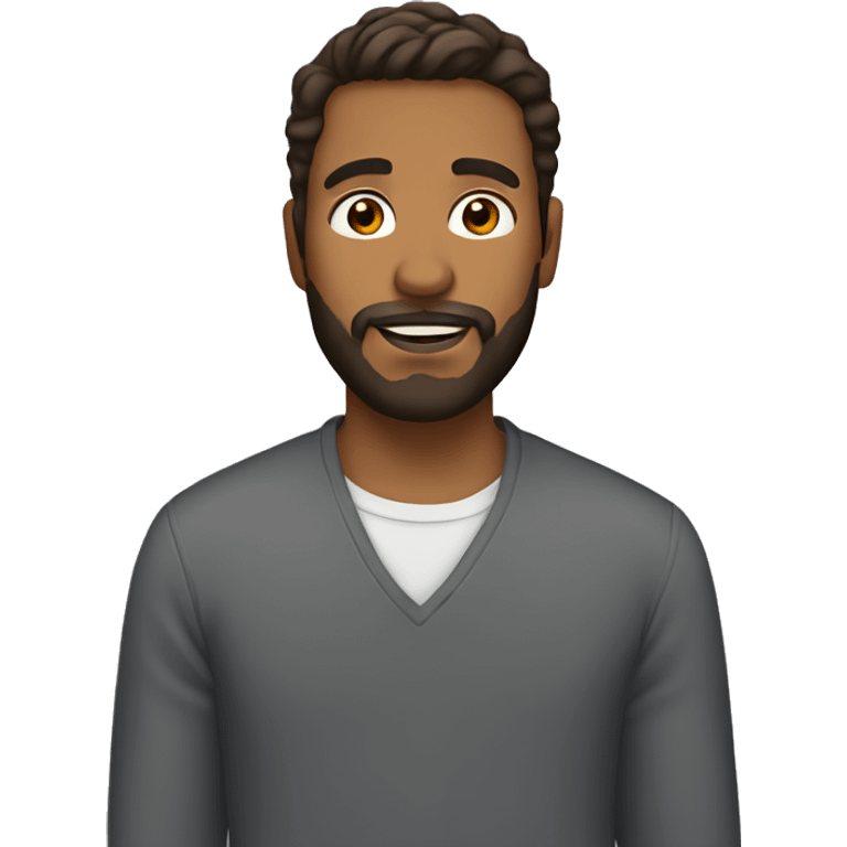 Brown man with beard and brown hair emoji