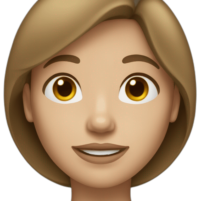 Brown-haired woman with a trumpet nose and freckles and beige skin tone emoji