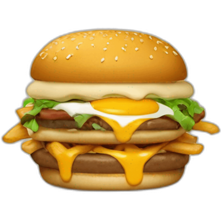 Poutine qui mange un burger  emoji