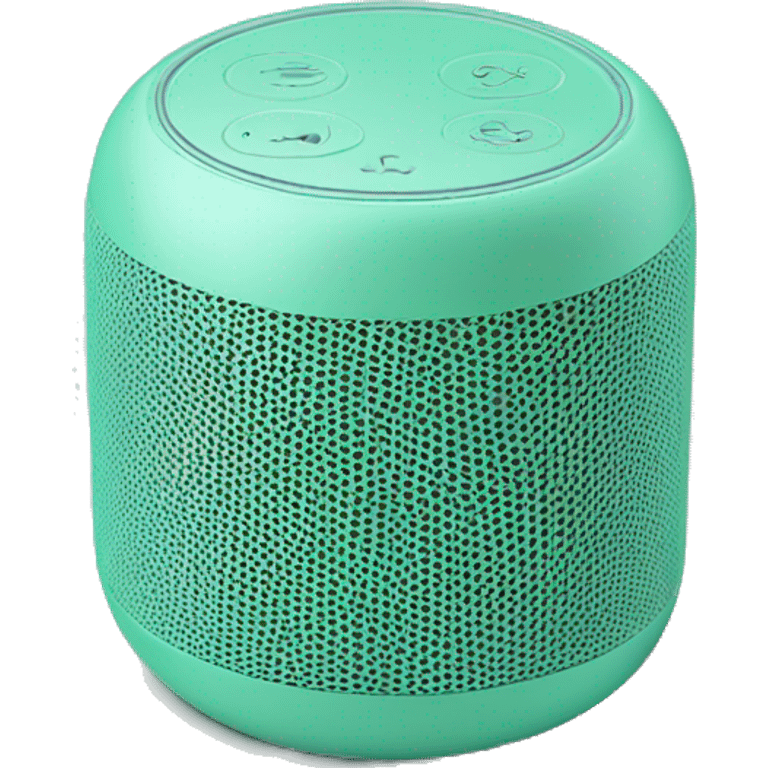 Realistic mint green portable smart speaker isolated. emoji