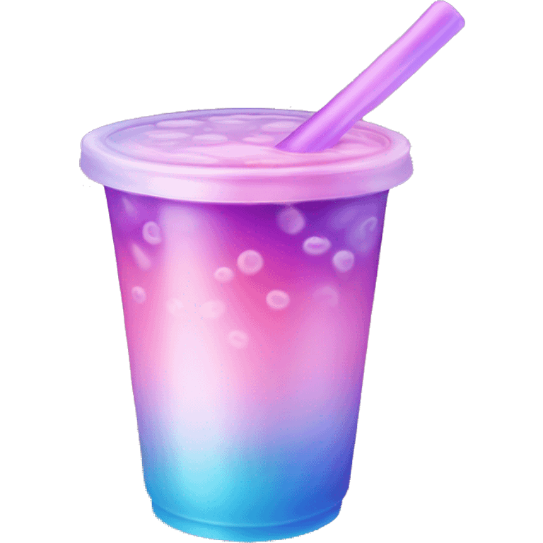 Blue to purple to pink gradient bubble tea  emoji