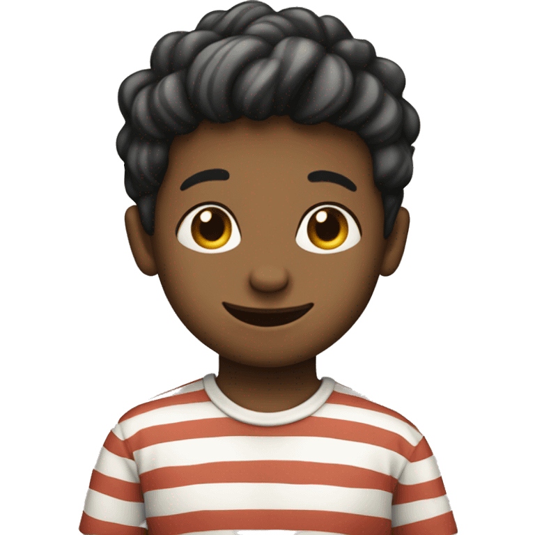 smiling boy in striped shirt emoji