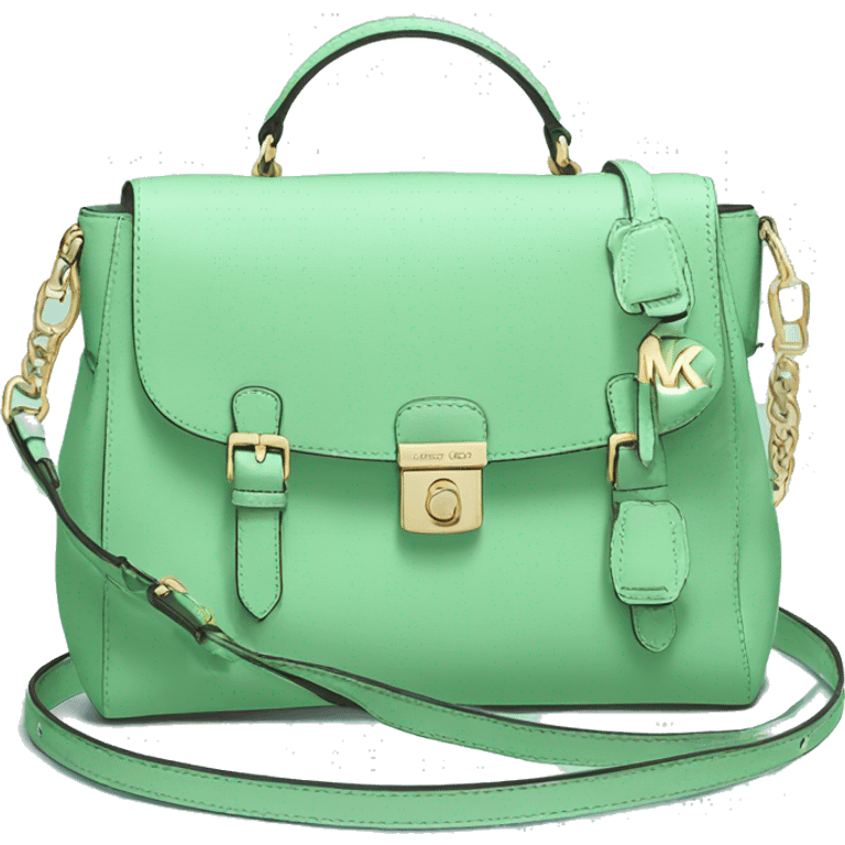 Realistic mint green michael kors satchel purse.  emoji