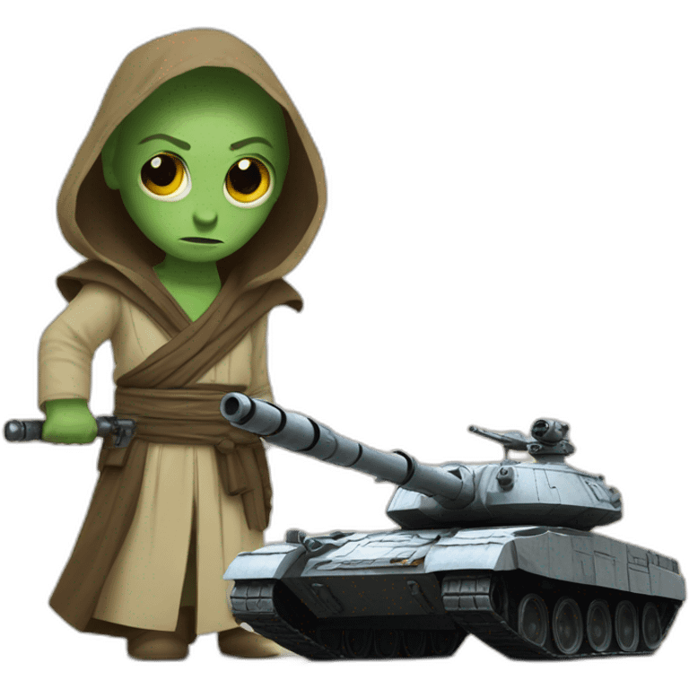 A Jedi brings down a Russian tank emoji