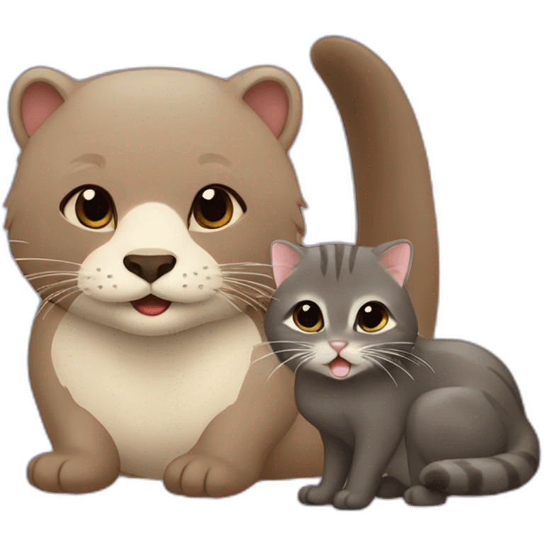 Loutre et chat emoji