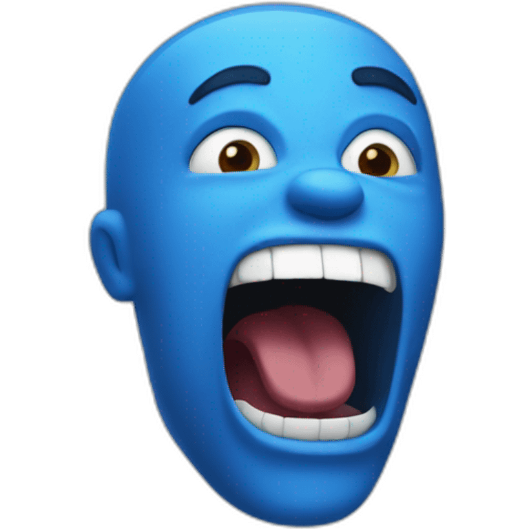 blue guy screaming emoji