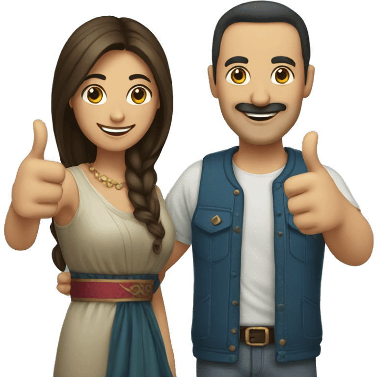 TURKISH COUPLE WITH THUMBS UP emoji