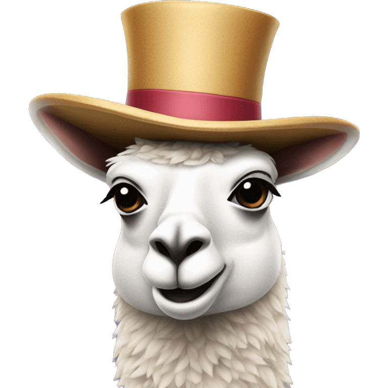 Lama with a top hat  emoji