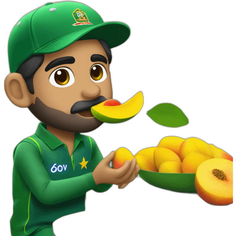 Babar azam eating mangoes emoji