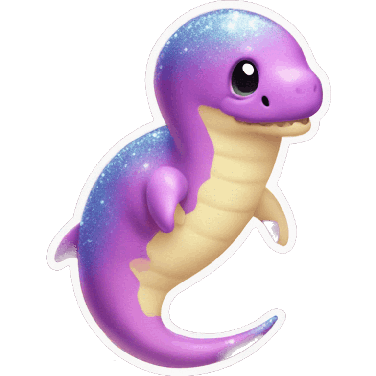 Kawaii glitter plesiosaur   emoji