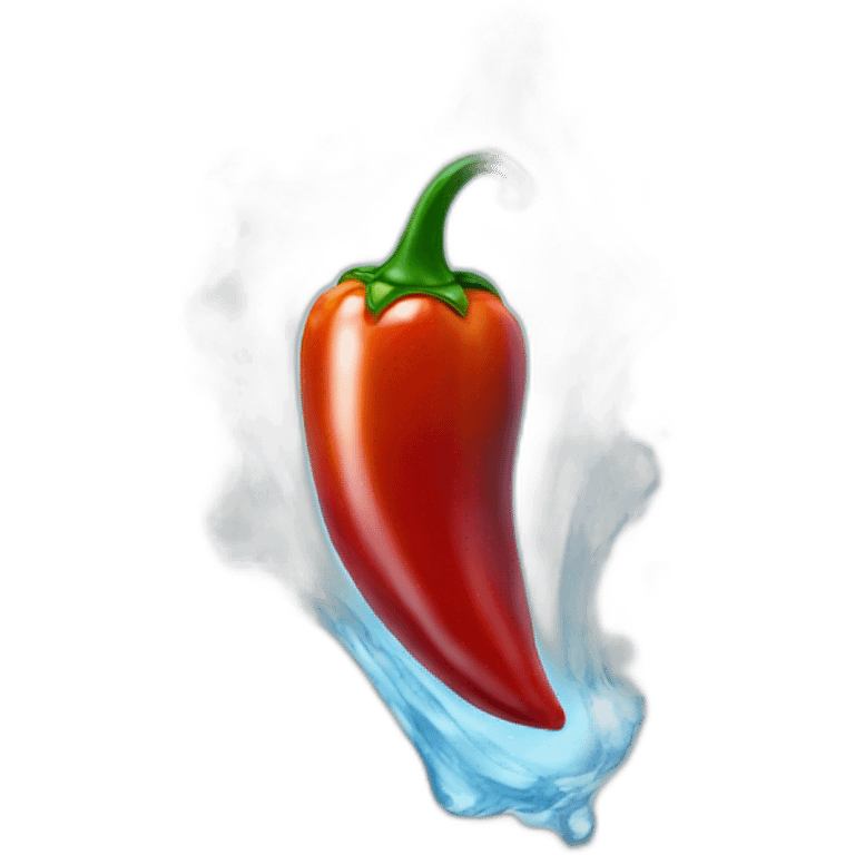 cold pepper, a chilli pepper with ice effect surround it emoji