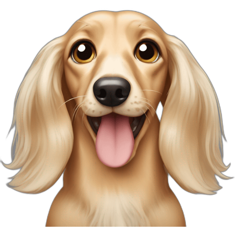 Long haired cream dachshund cry emoji