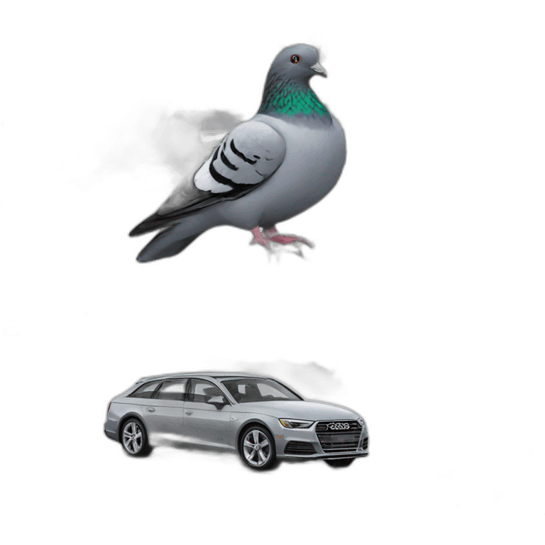 pigeon in audi car emoji