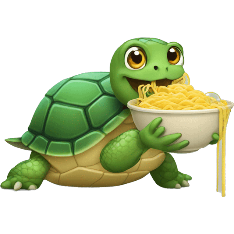 turtle eating noodles emoji