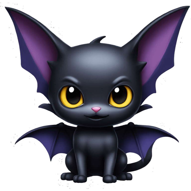 Cool Cute Edgy Dark Black Batty Chibi Noibat-Cat-Pokémon-Fakémon-hybrid emoji