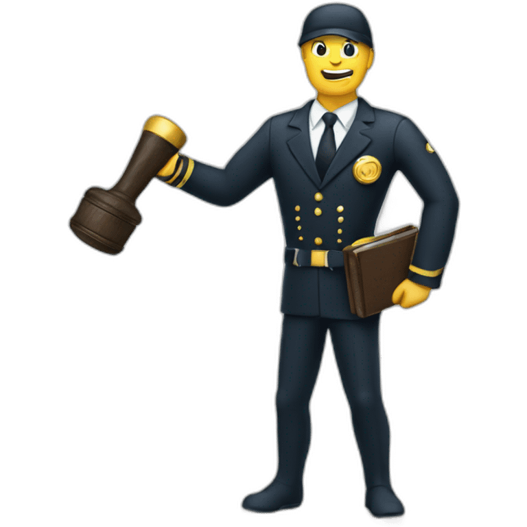 Scuba diving judge holding gavel emoji