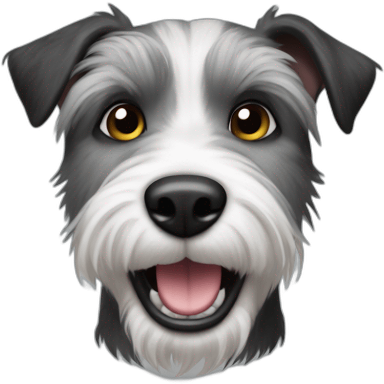 happy parson terrier, grey and black fur emoji