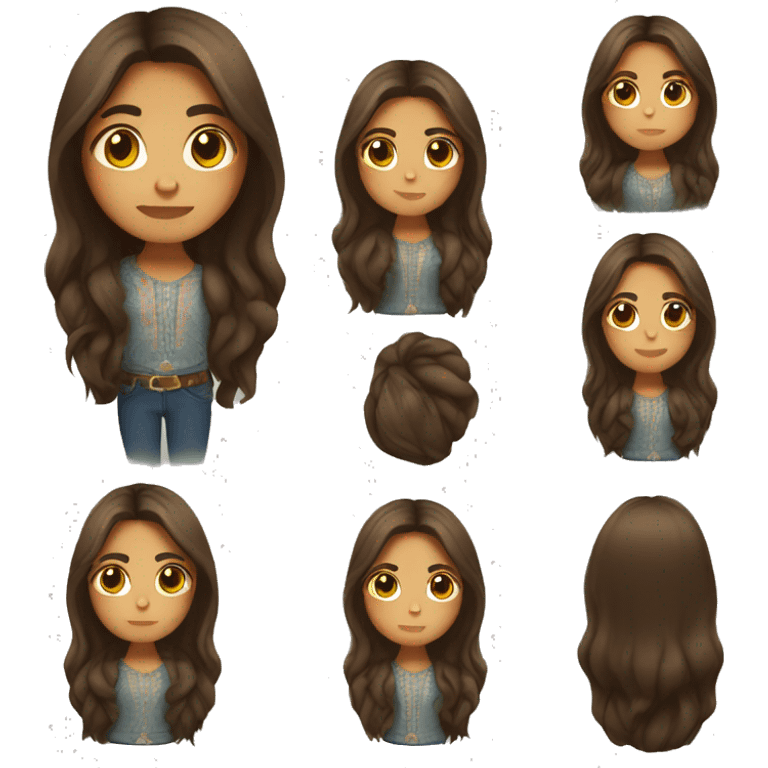 Mexican girl with long brown hair emoji