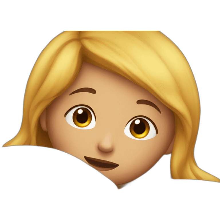 A girl waking up emoji