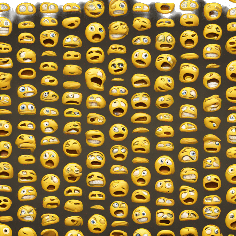 Yellow emoji open mouth with eyes looking up emoji