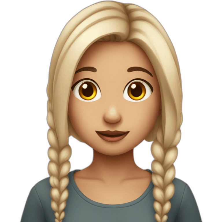 Adorable girl emoji with a blend of cuteness and beauty, and a hint of a soft, melodic voice emoji