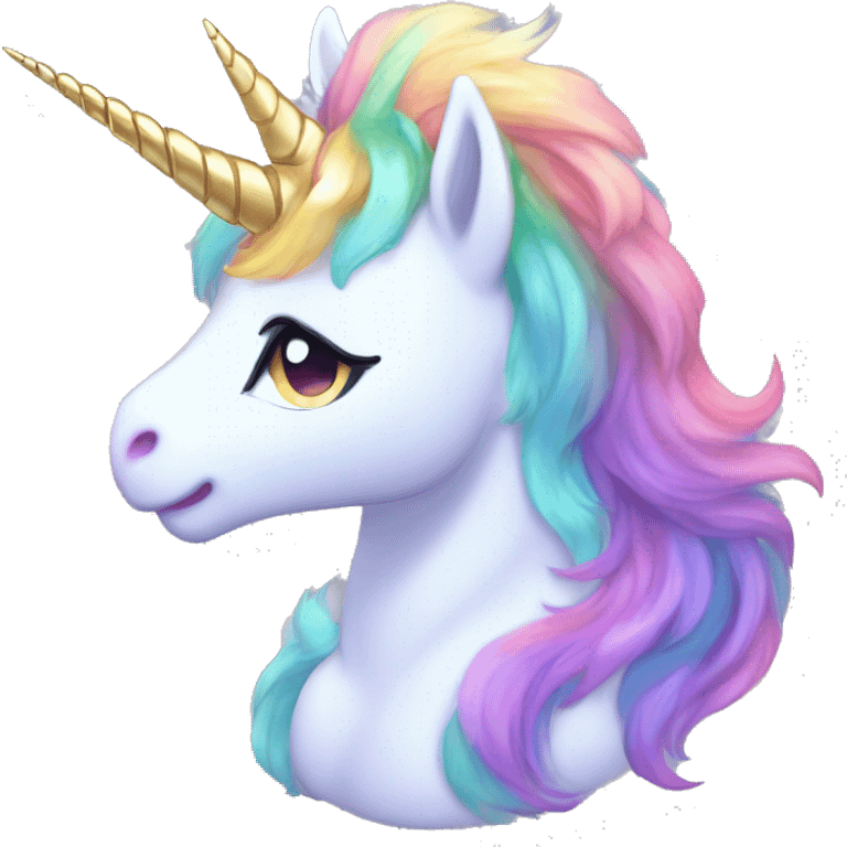 Shiny Sparkly Colorful Fluffy beautiful fantasy unicorn horn Kawaii Ethereal Anthro Sona Fakemon-animal Full Body emoji