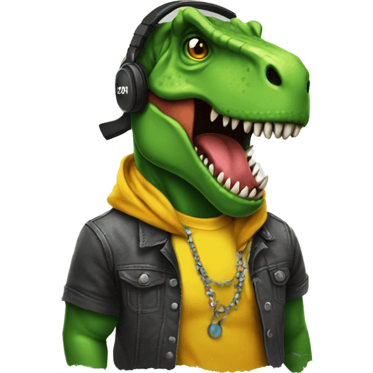 Raver t-rex emoji