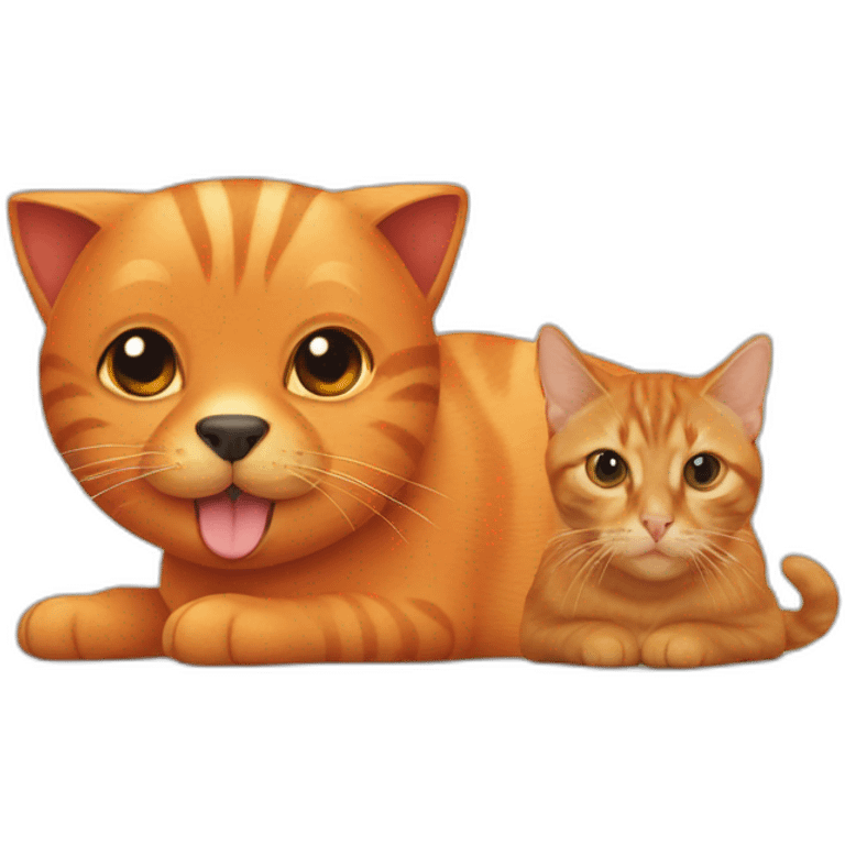 orange cat and dachshund emoji