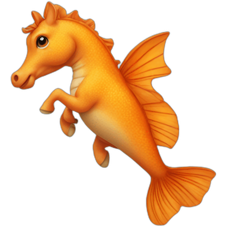 Hippocampe orange emoji