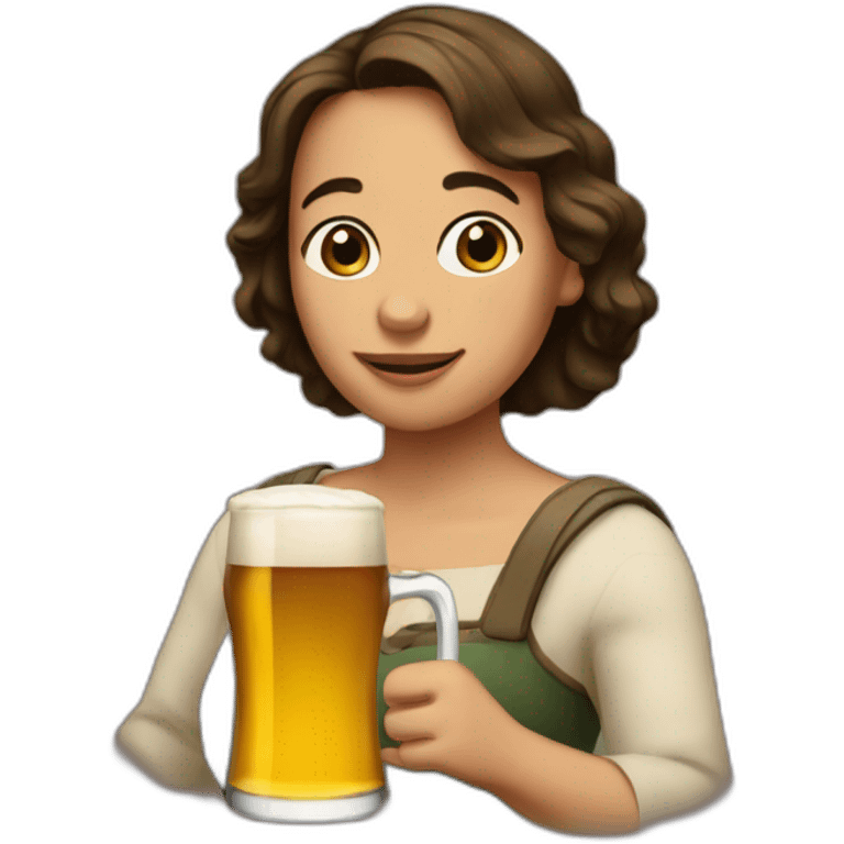 Mona lia with two beers emoji